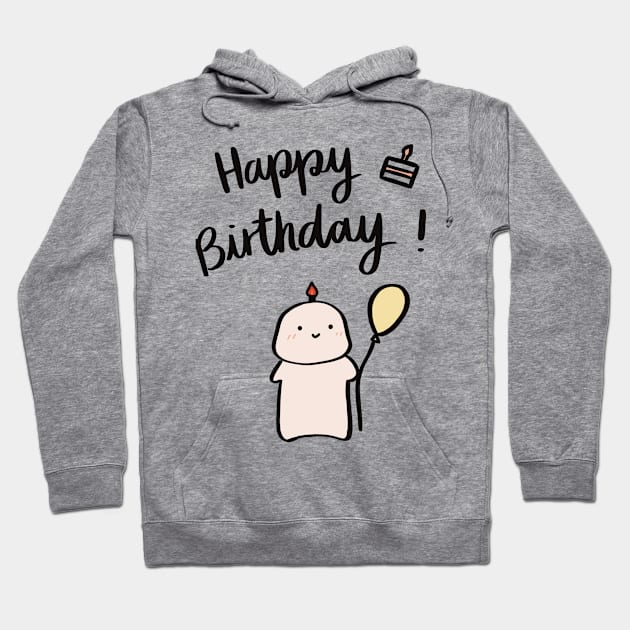 Happy birthday kawaii candle Hoodie by AikoAthena